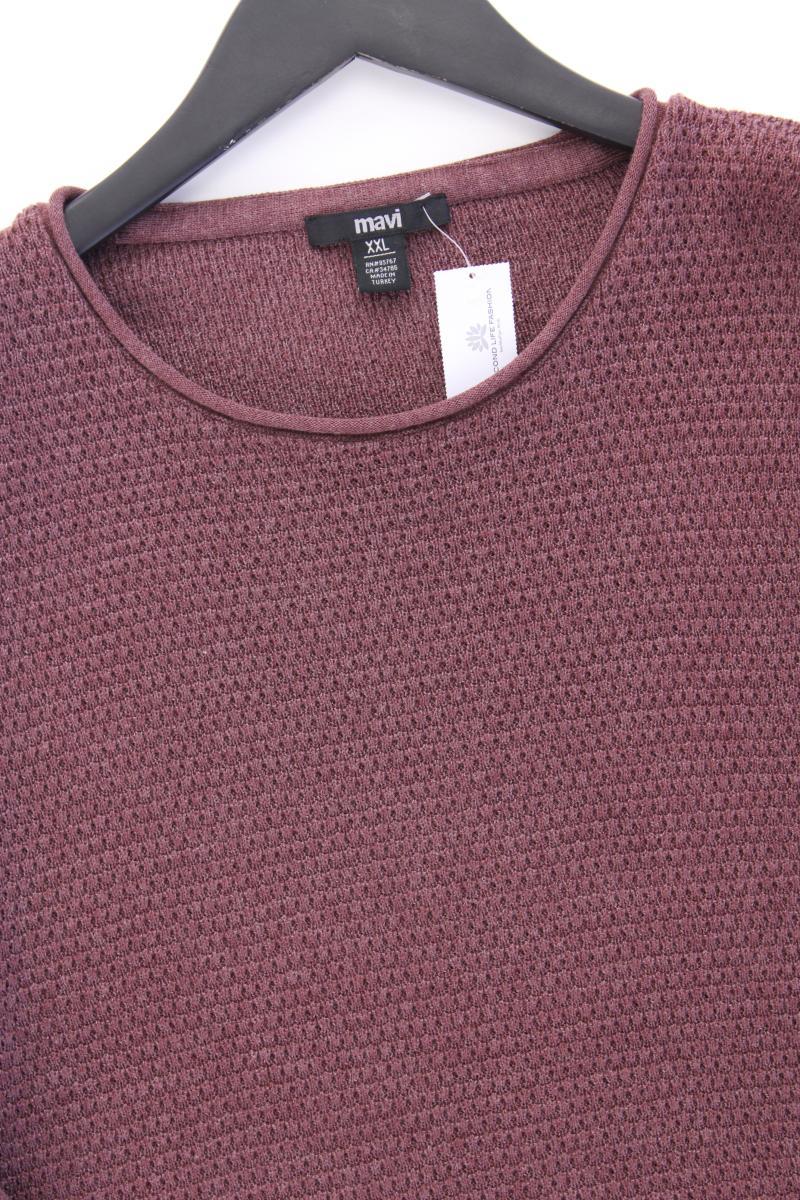 Mavi Feinstrickpullover für Herren Gr. XXL lila aus Baumwolle