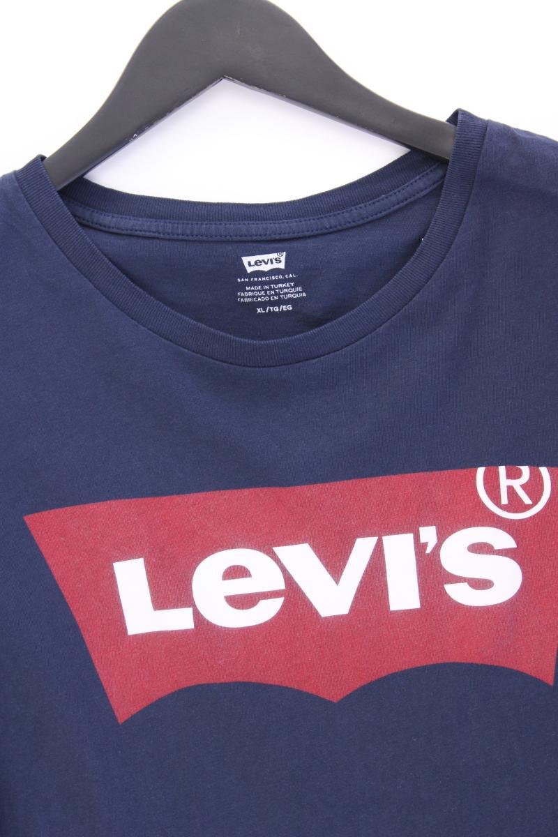 Levi's Printshirt für Herren Gr. XL Kurzarm blau aus Baumwolle