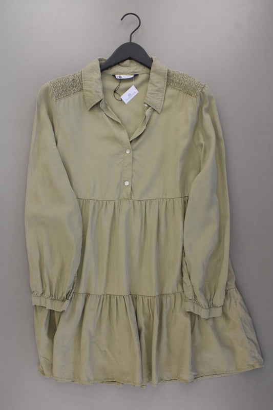 Zara Langarmkleid Gr. XL olivgrün aus Lyocell