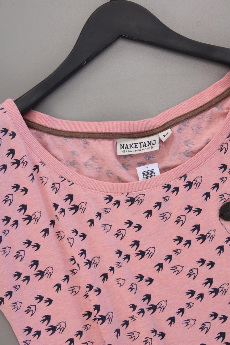 Naketano Shirt mit Vogelmuster Gr. M Kurzarm rosa