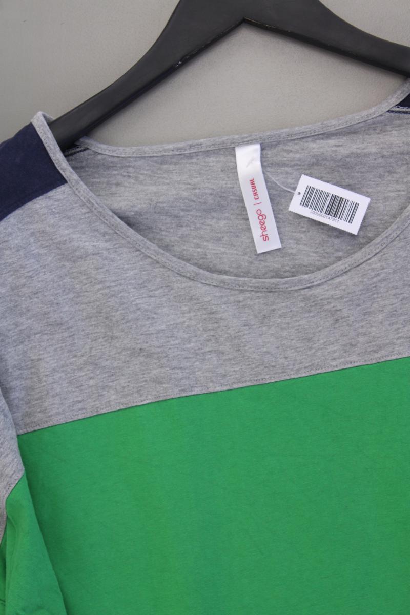 sheego T-Shirt Gr. 44/46 Kurzarm grün aus Baumwolle