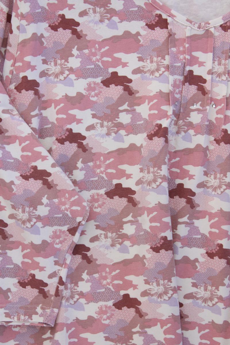 Ulla Popken Printshirt Gr. 58/60 mit Blumenmuster 3/4 Ärmel rosa aus Baumwolle