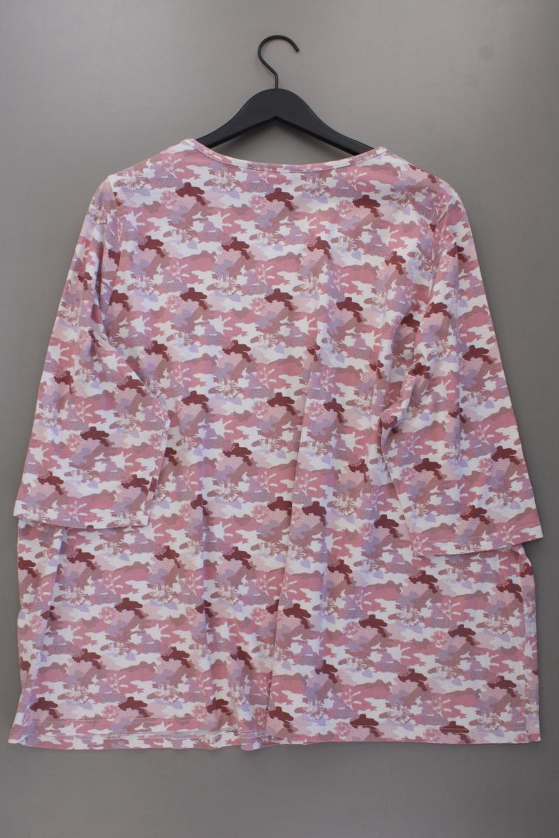 Ulla Popken Printshirt Gr. 58/60 mit Blumenmuster 3/4 Ärmel rosa aus Baumwolle