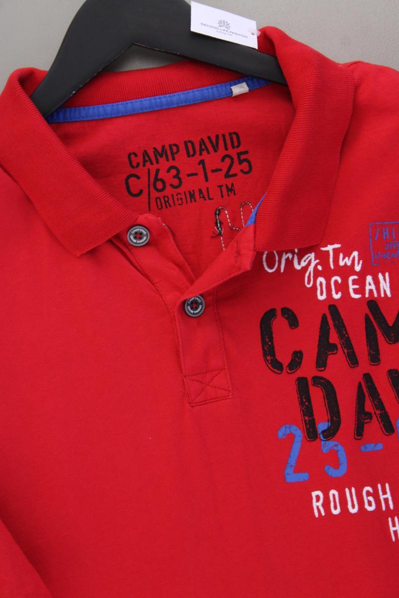 Camp David Poloshirt für Herren Gr. XXXL Kurzarm rot aus Baumwolle