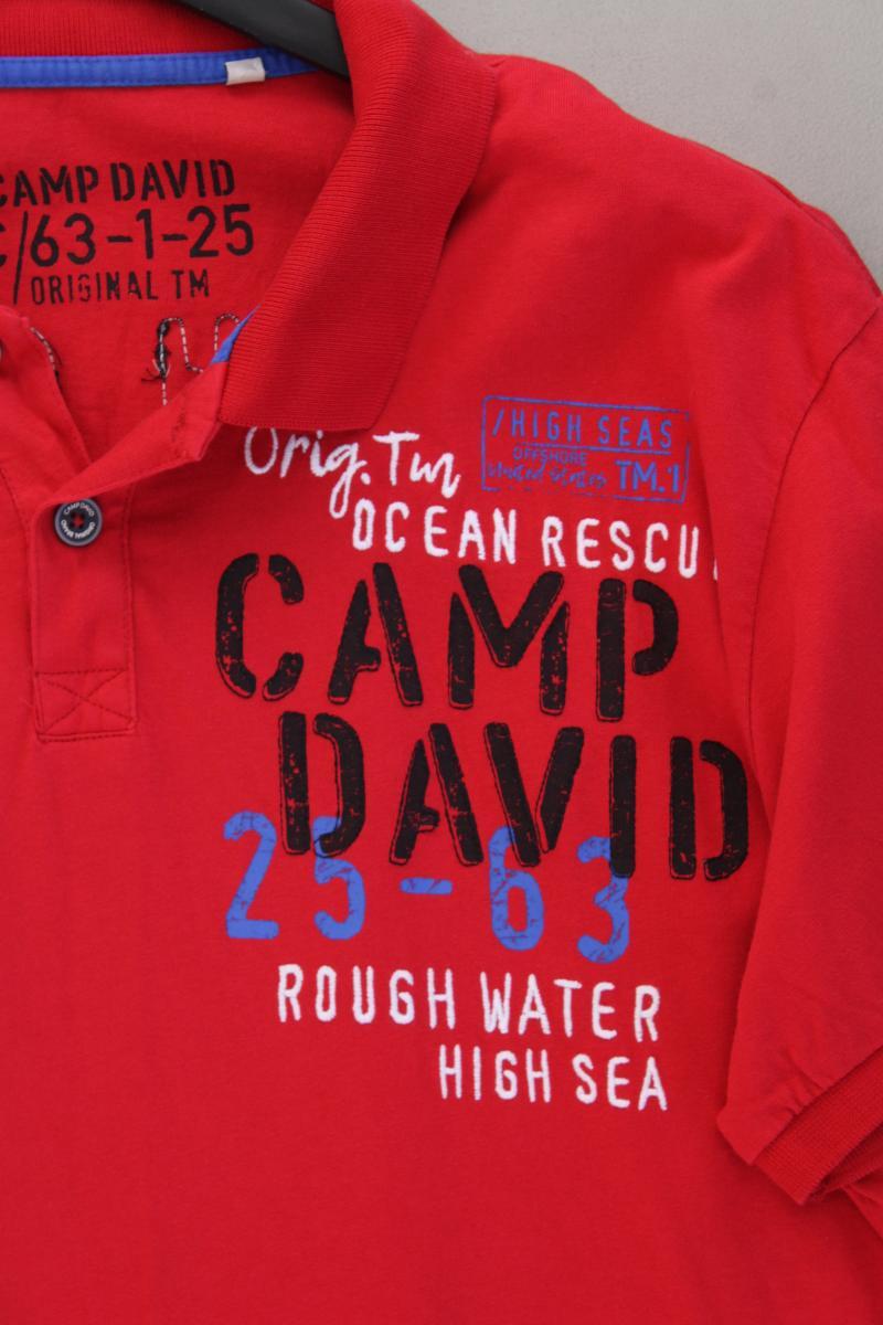 Camp David Poloshirt für Herren Gr. XXXL Kurzarm rot aus Baumwolle