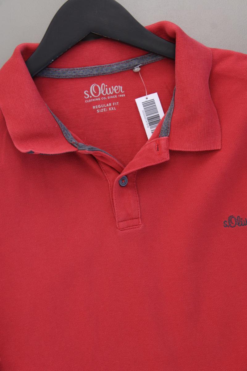 s.Oliver Poloshirt für Herren Gr. XXL neuwertig Kurzarm rot aus Baumwolle