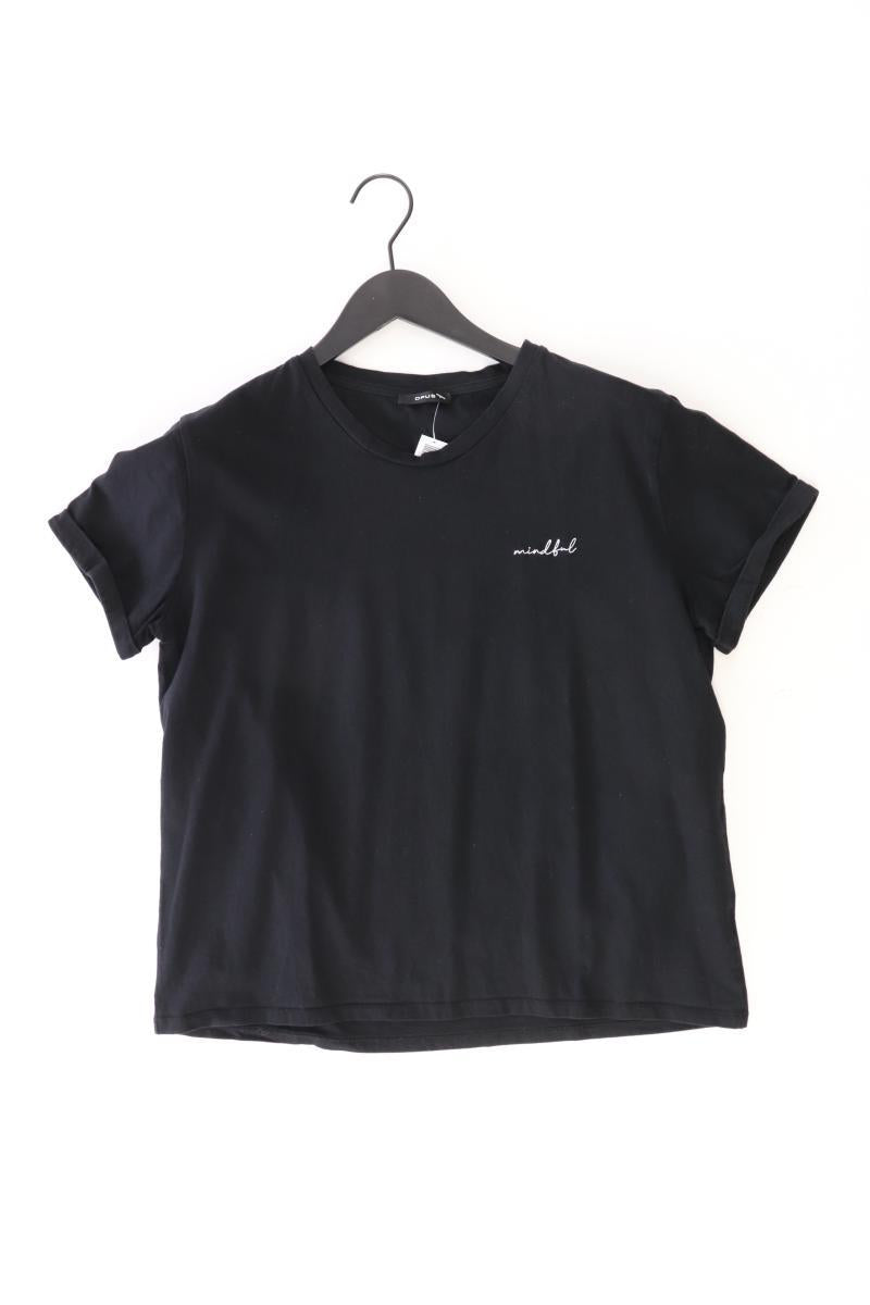 Opus T-Shirt Gr. 42 Kurzarm schwarz aus Baumwolle