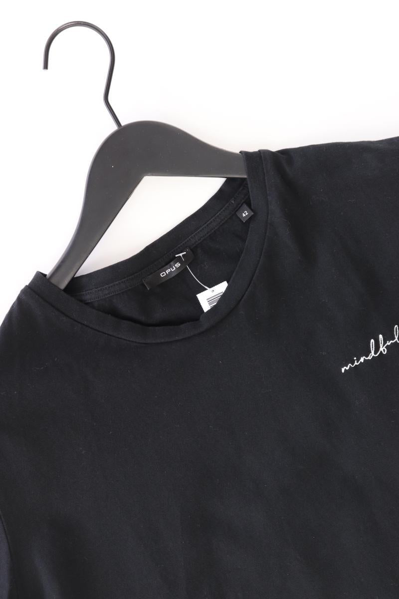 Opus T-Shirt Gr. 42 Kurzarm schwarz aus Baumwolle