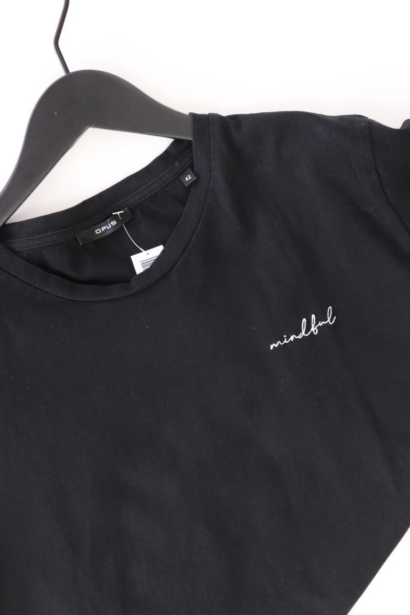 Opus T-Shirt Gr. 42 Kurzarm schwarz aus Baumwolle