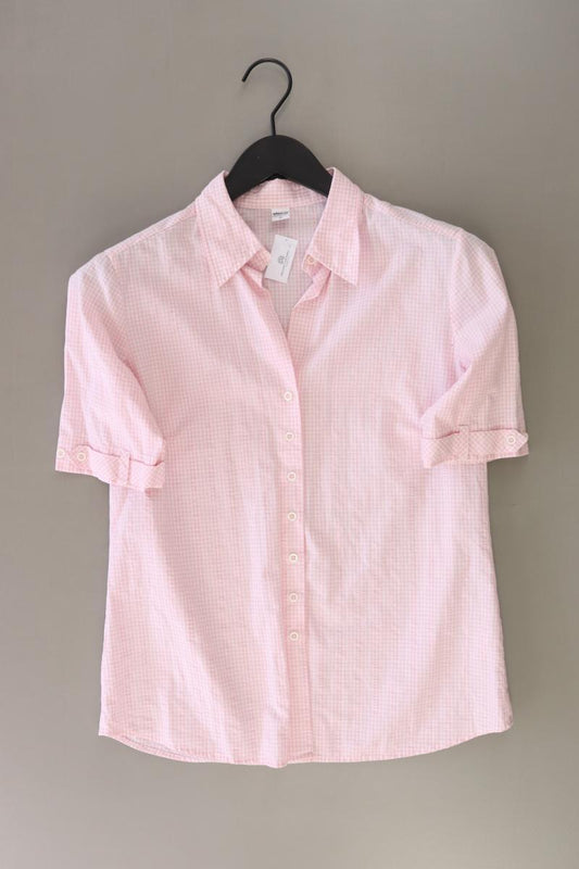 Eterna Karobluse Gr. 36 kariert Kurzarm rosa aus Baumwolle