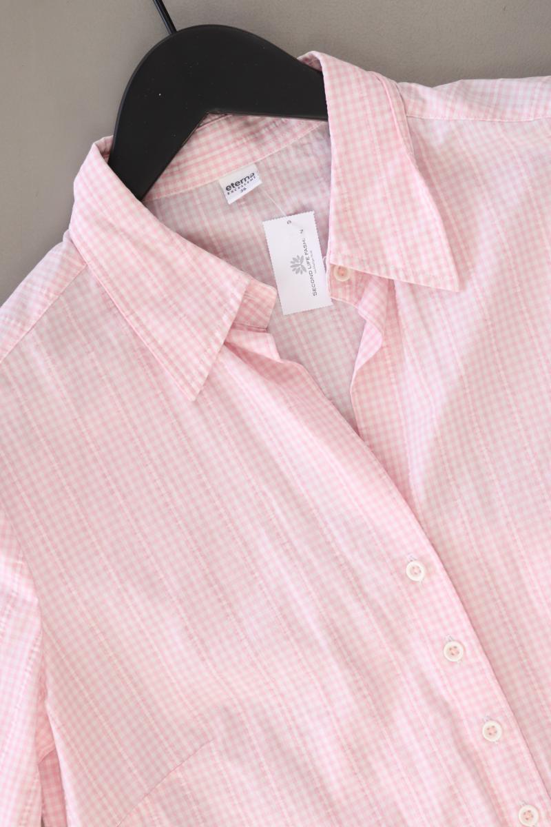 Eterna Karobluse Gr. 36 kariert Kurzarm rosa aus Baumwolle