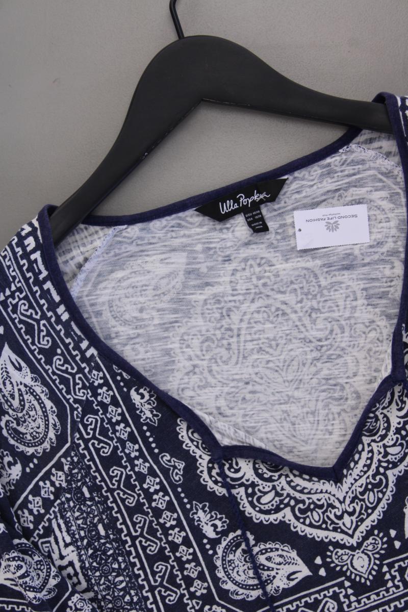Ulla Popken Printshirt Gr. 48/50 Kurzarm blau aus Baumwolle