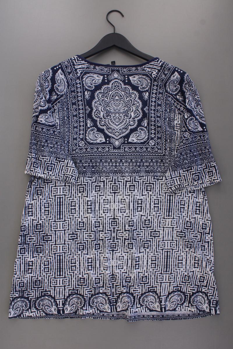 Ulla Popken Printshirt Gr. 48/50 Kurzarm blau aus Baumwolle