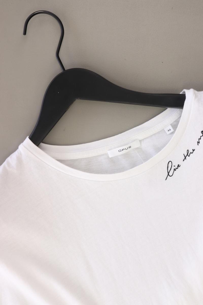 Opus T-Shirt Gr. 44 Kurzarm weiß