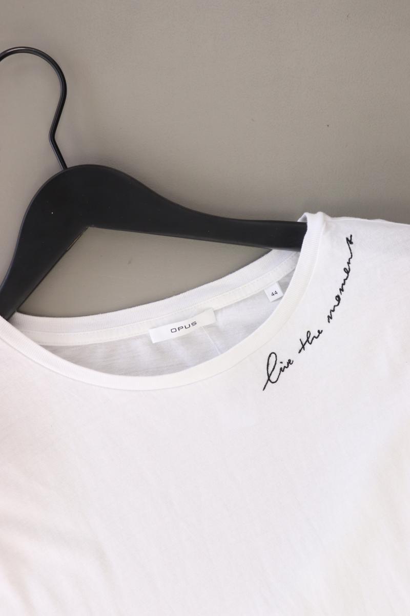 Opus T-Shirt Gr. 44 Kurzarm weiß