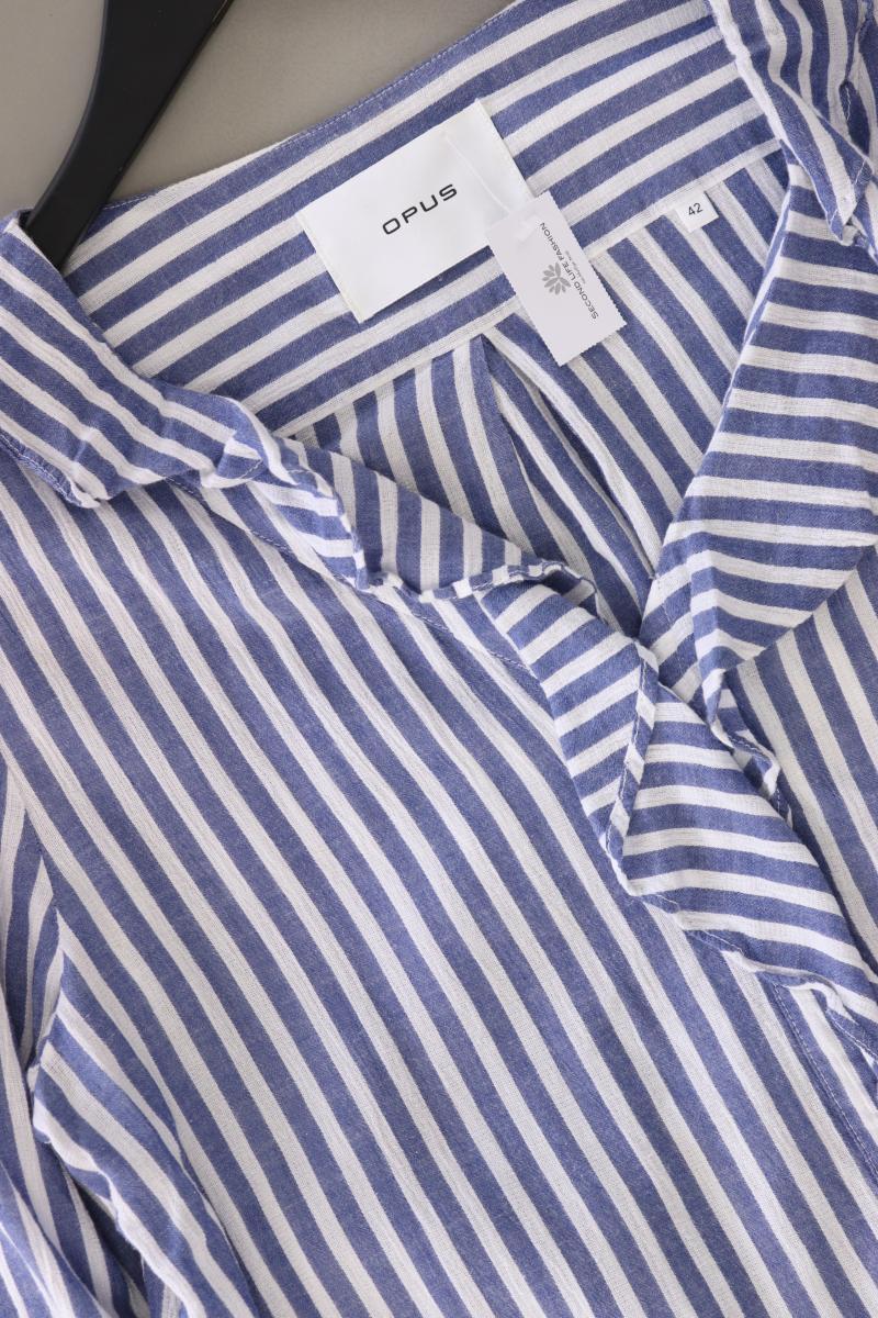Opus Bluse "Felmie" Gr. 42 gestreift Langarm blau aus Viskose