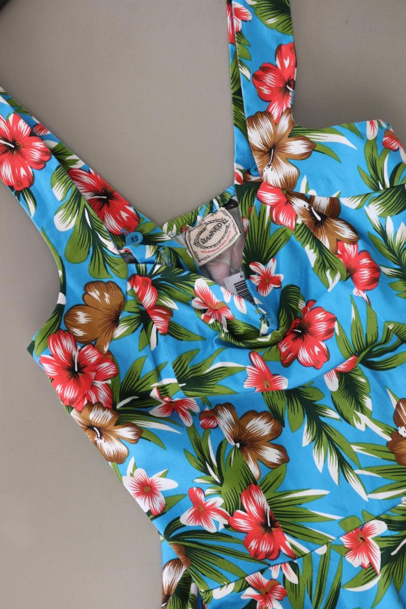 Banned Retro Rockabilly Kleid Gr. S mit Blumenmuster Träger mehrfarbig