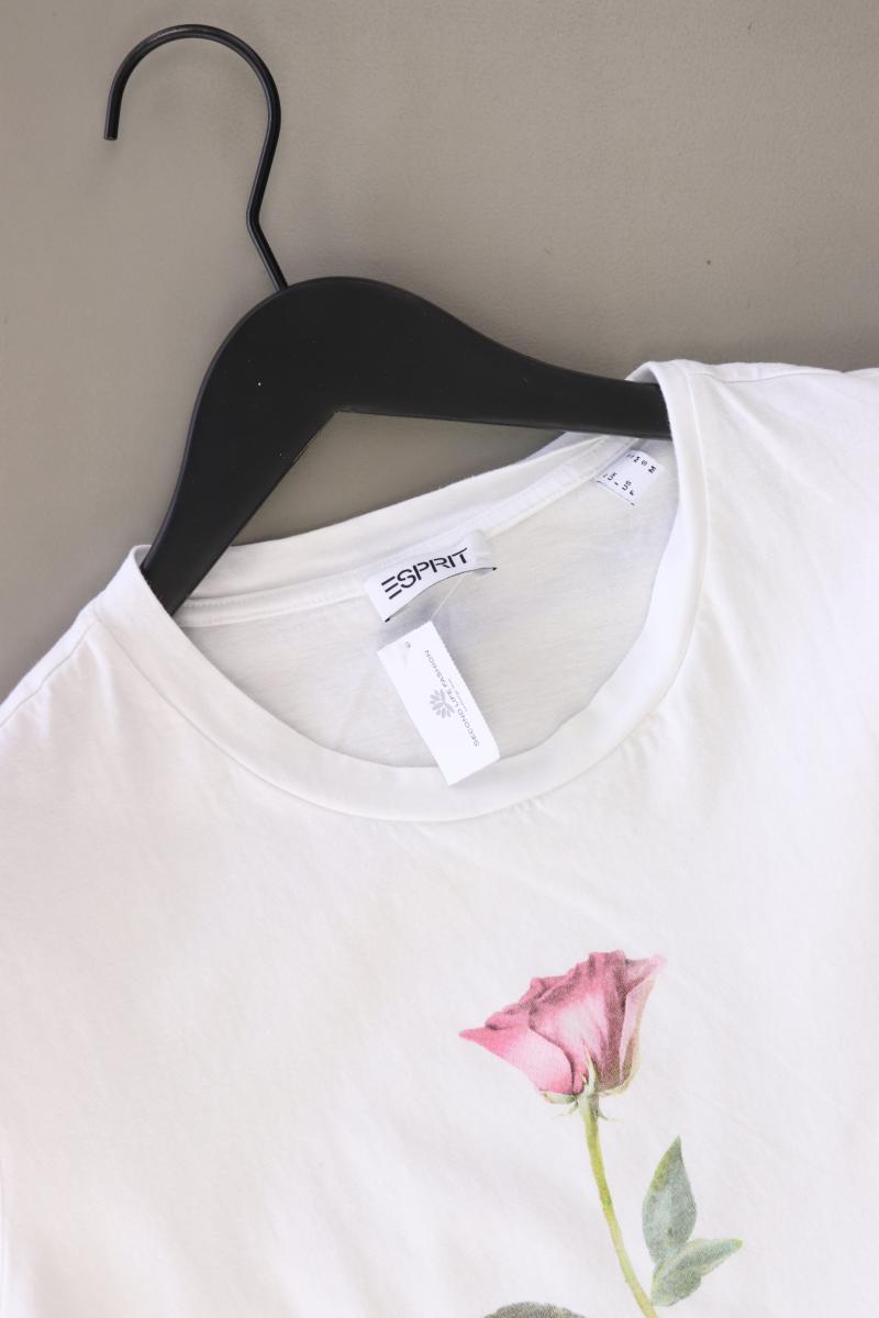 Esprit Printshirt Gr. S Kurzarm weiß aus Baumwolle