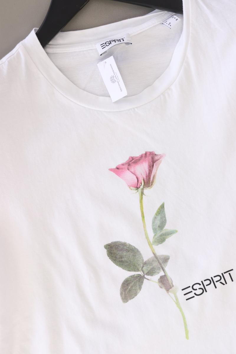 Esprit Printshirt Gr. S Kurzarm weiß aus Baumwolle