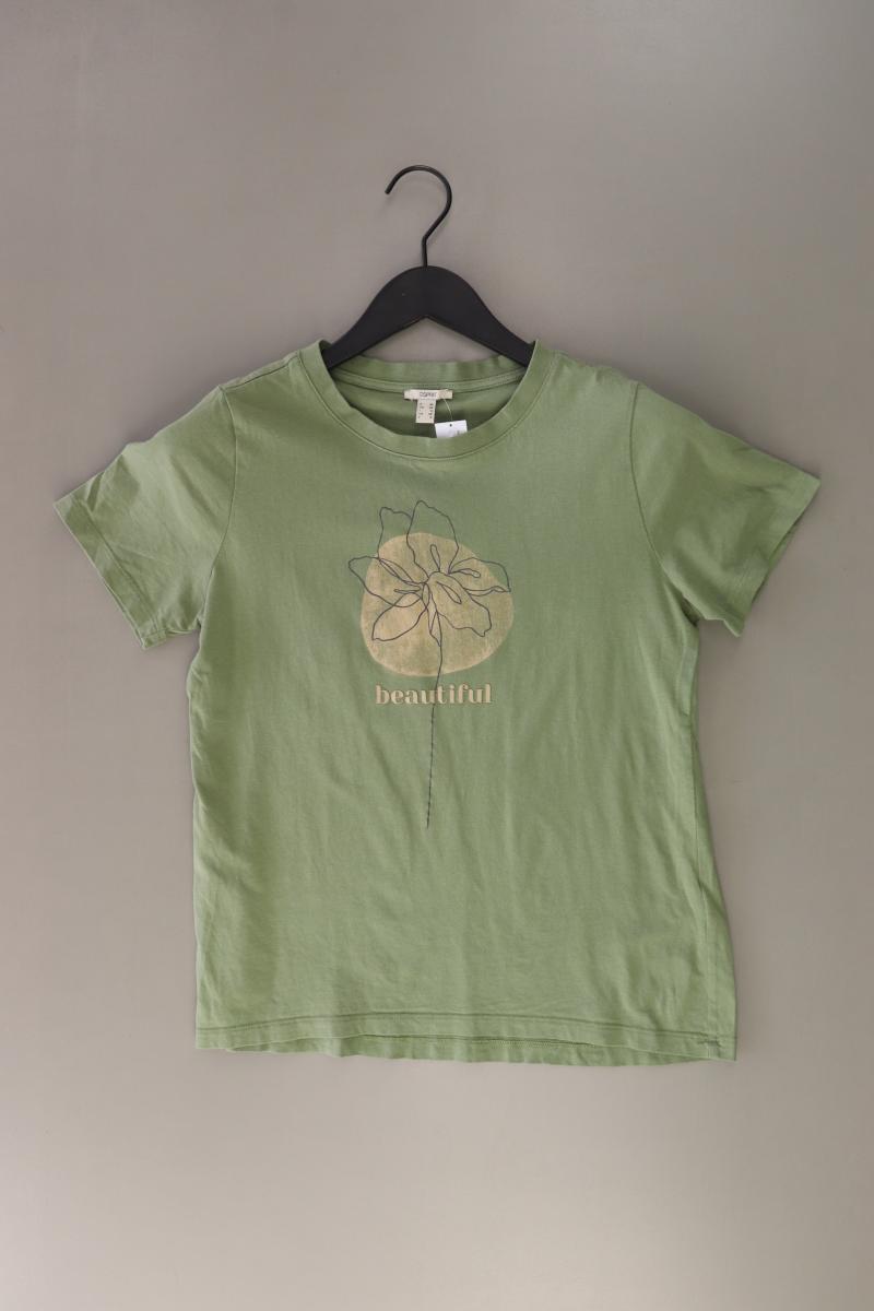 Esprit Printshirt Gr. XS Kurzarm olivgrün aus Baumwolle