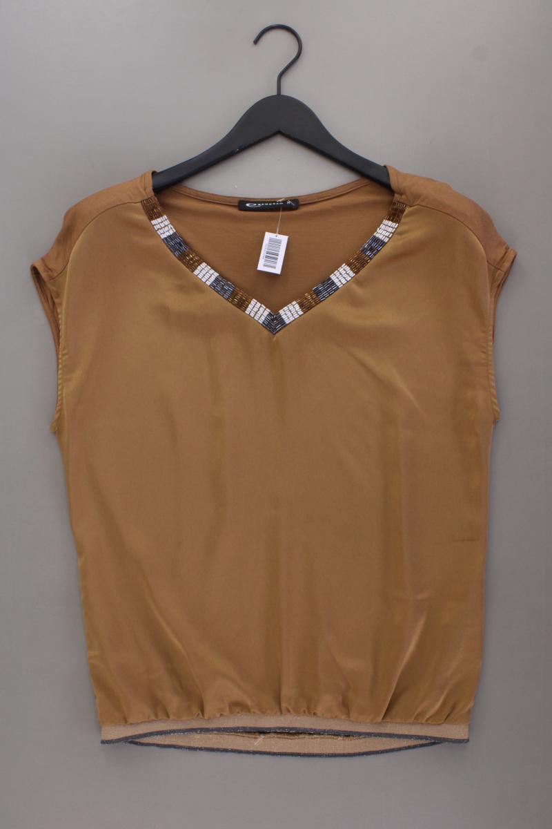 Expresso Kurzarmbluse Gr. M braun aus Viskose