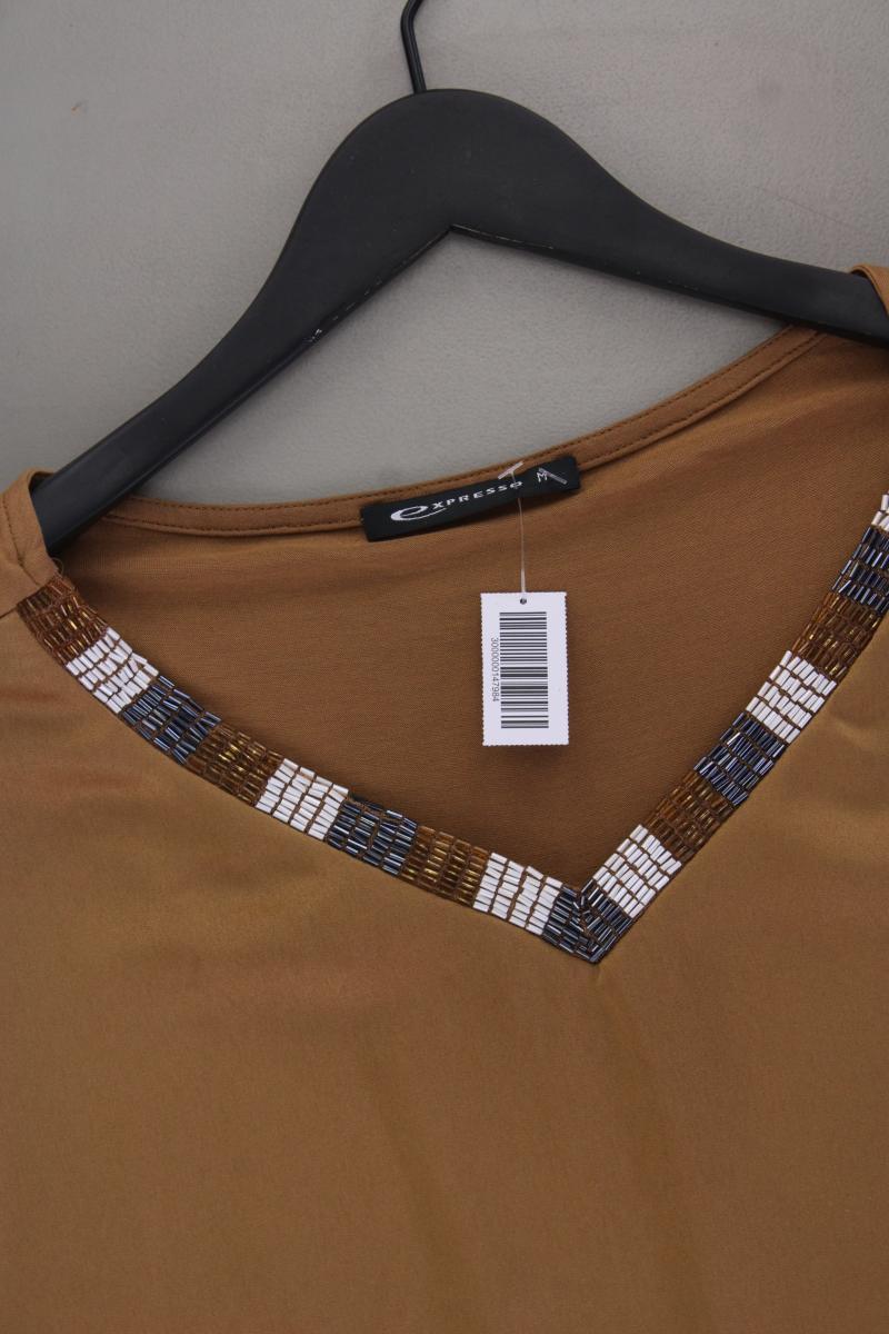 Expresso Kurzarmbluse Gr. M braun aus Viskose