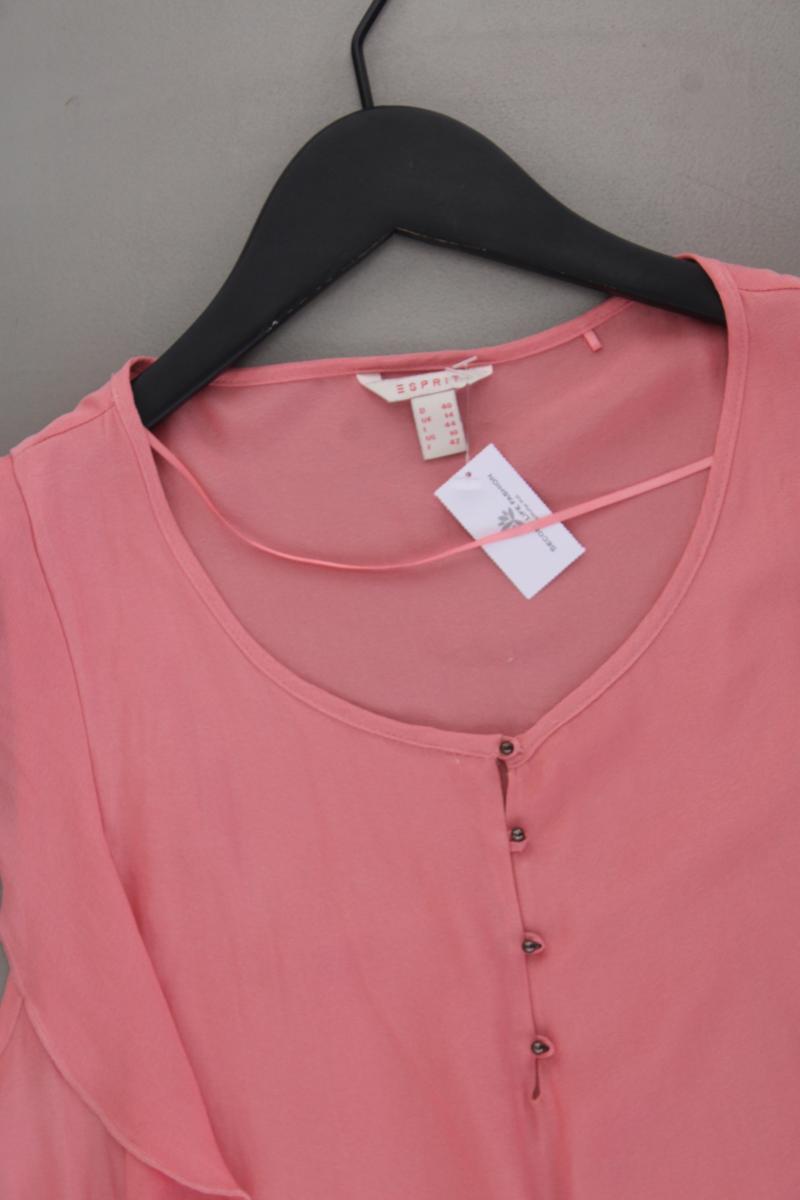 Esprit Rüschenbluse Gr. 40 Kurzarm rosa aus Polyester