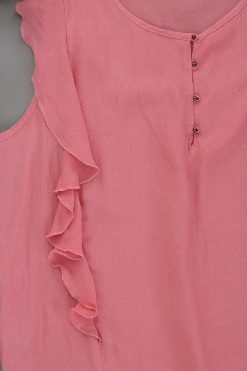 Esprit Rüschenbluse Gr. 40 Kurzarm rosa aus Polyester