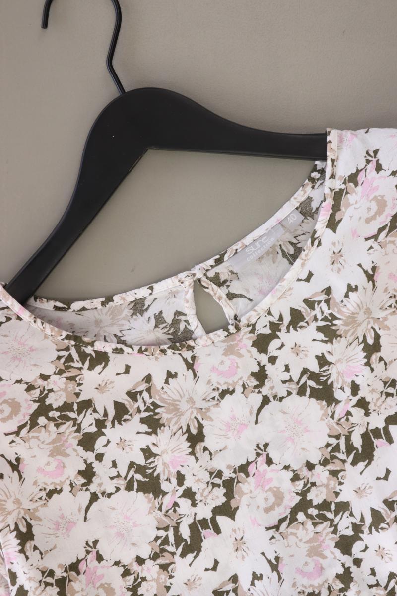 Sure Regular Bluse Gr. 40 mit Blumenmuster 3/4 Ärmel mehrfarbig aus Baumwolle