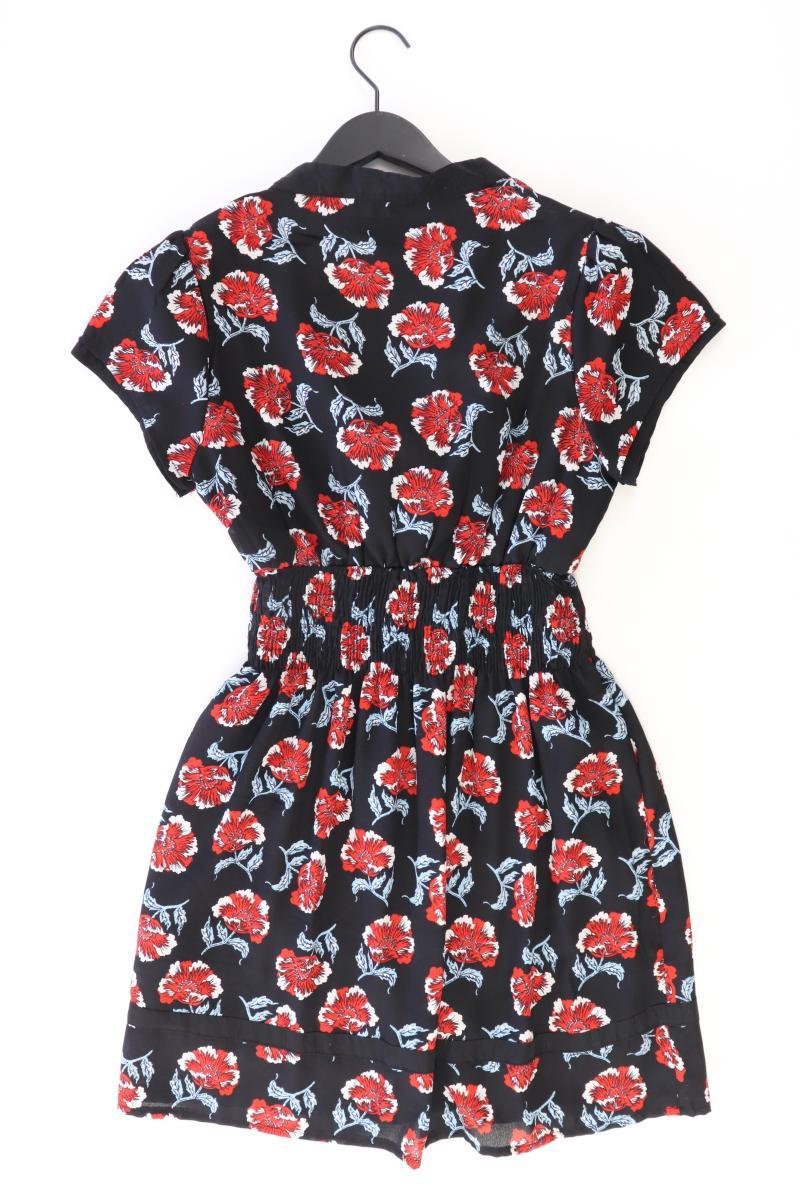 YUMI Stretchkleid Gr. M mit Blumenmuster Kurzarm schwarz aus Polyester