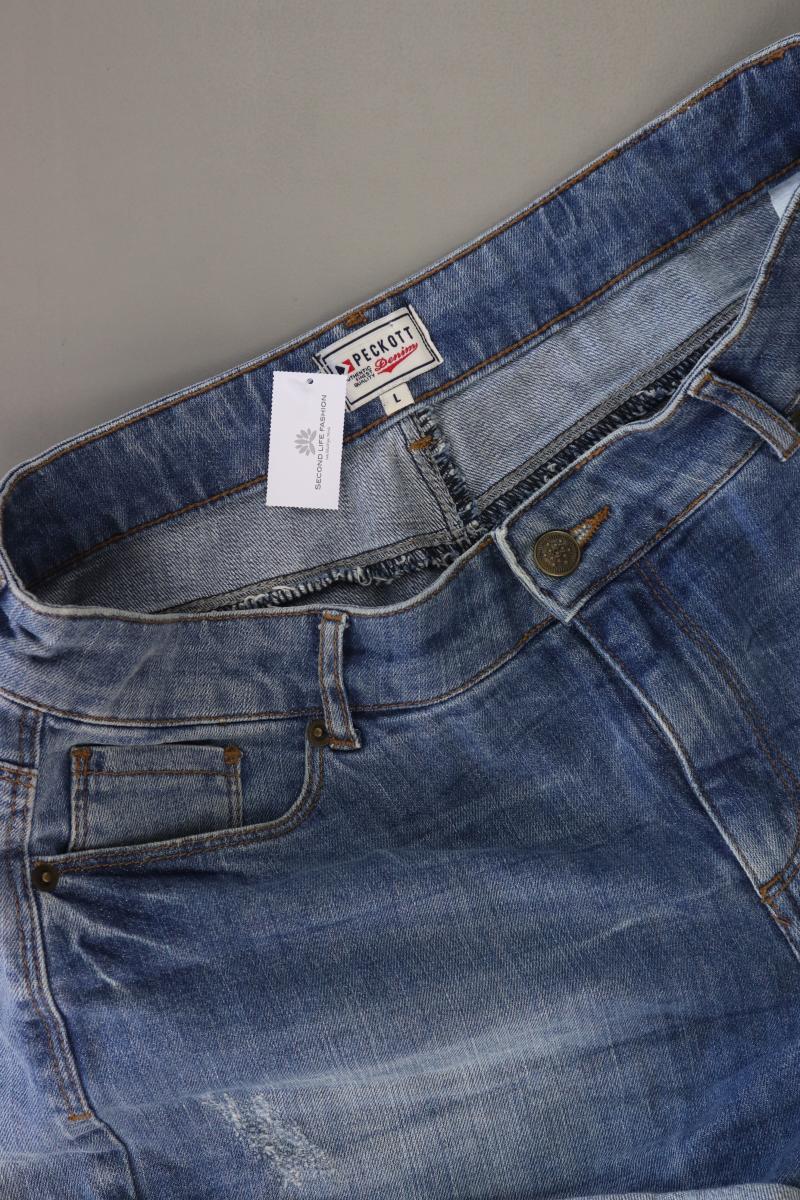 PECKOTT Jeansshorts Gr. L blau aus Baumwolle