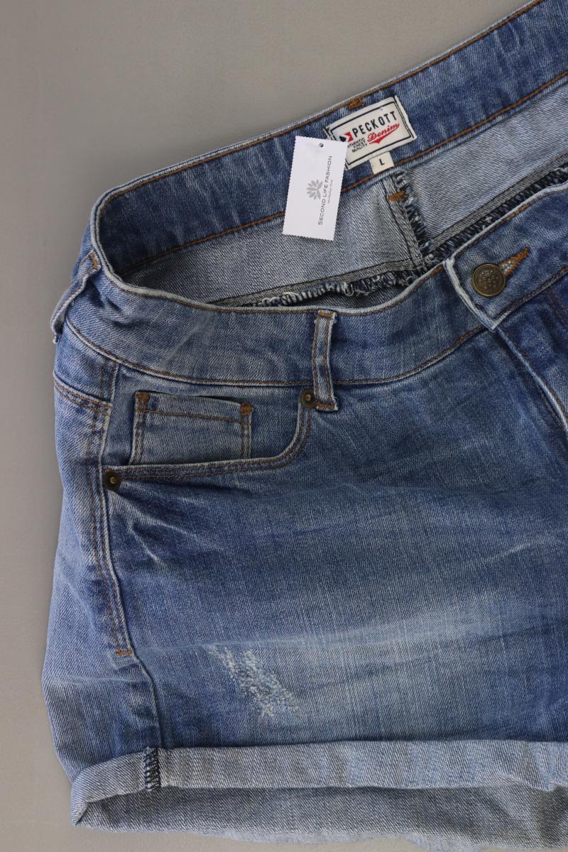 PECKOTT Jeansshorts Gr. L blau aus Baumwolle