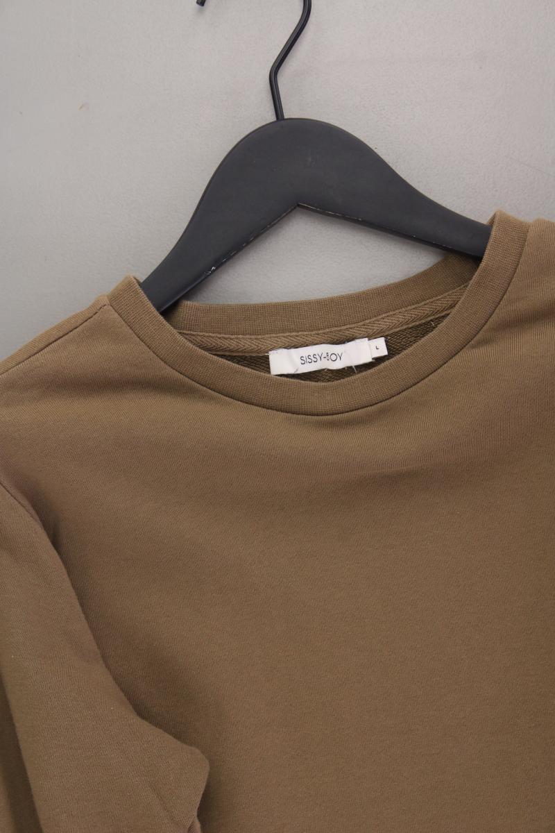 SISSY BOY Langarmpullover Gr. L olivgrün aus Baumwolle