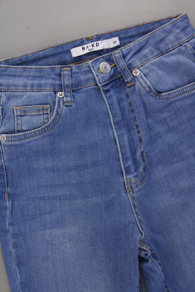 NA-KD Skinny Jeans Gr. 34 blau aus Baumwolle