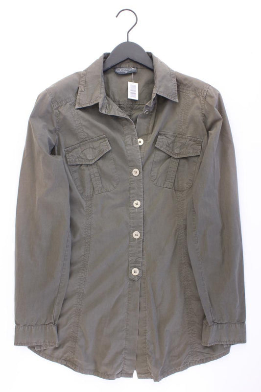 Tandem Longbluse Gr. 38 Langarm olivgrün aus Baumwolle