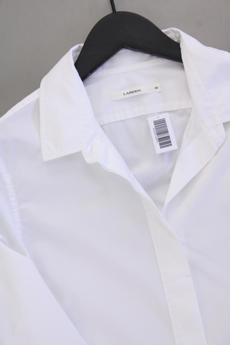Lareida Bluse Gr. 40 Langarm weiß aus Baumwolle