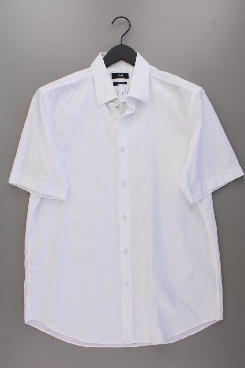 BOSS by Hugo Boss Kurzarmhemd für Herren Gr. Hemdgröße 42 weiß aus Baumwolle