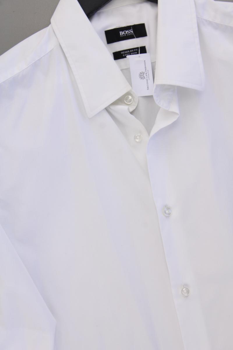 BOSS by Hugo Boss Kurzarmhemd für Herren Gr. Hemdgröße 42 weiß aus Baumwolle