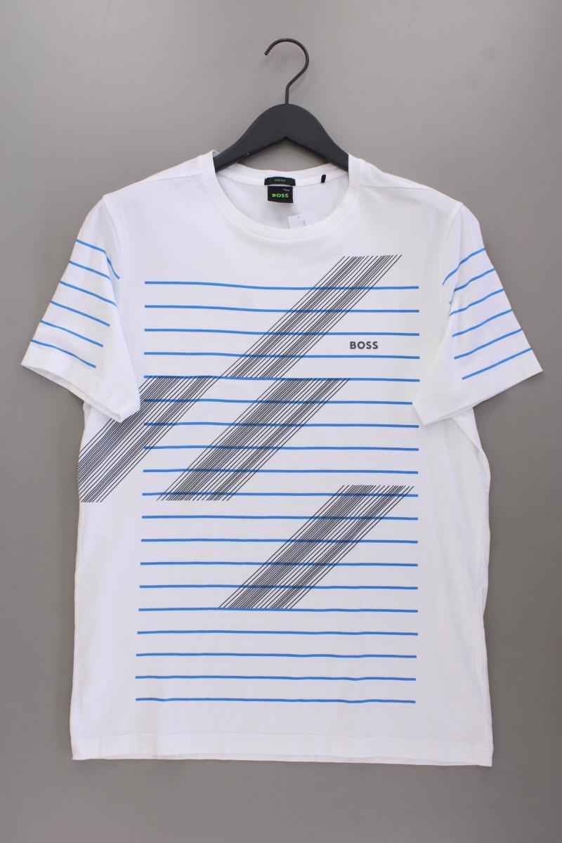BOSS by Hugo Boss Printshirt für Herren Gr. M Kurzarm weiß