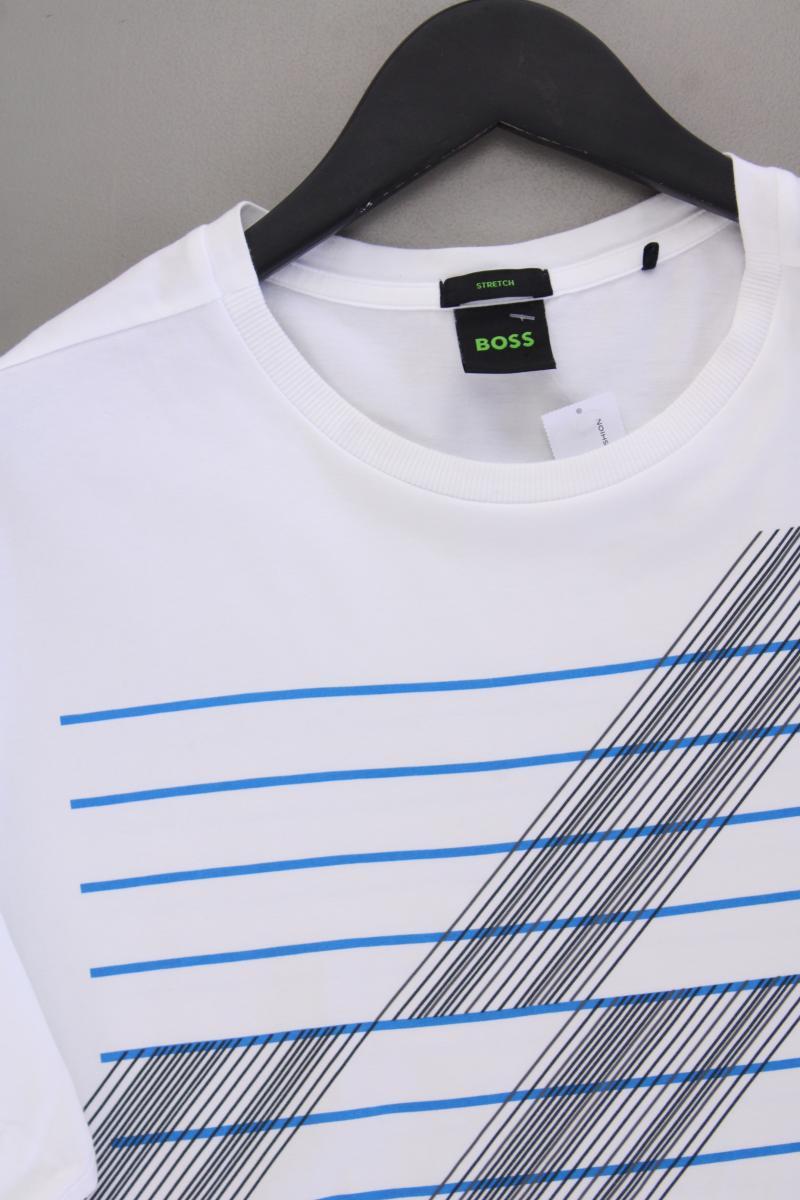 BOSS by Hugo Boss Printshirt für Herren Gr. M Kurzarm weiß