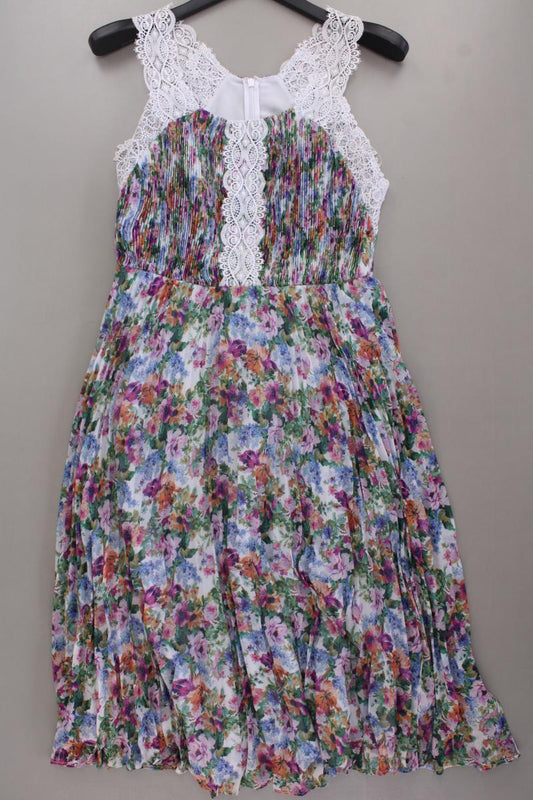 Asos Midikleid Gr. 40 mit Blumenmuster Ärmellos mehrfarbig aus Polyester
