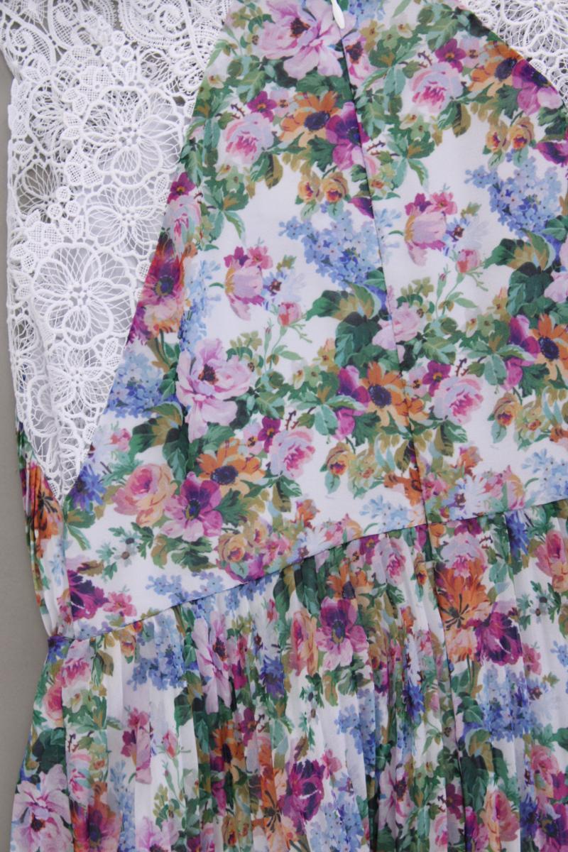Asos Midikleid Gr. 40 mit Blumenmuster Ärmellos mehrfarbig aus Polyester