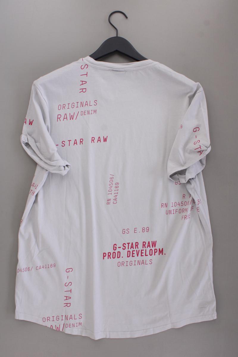 G-Star RAW Printshirt für Herren Gr. L Kurzarm grau aus Baumwolle