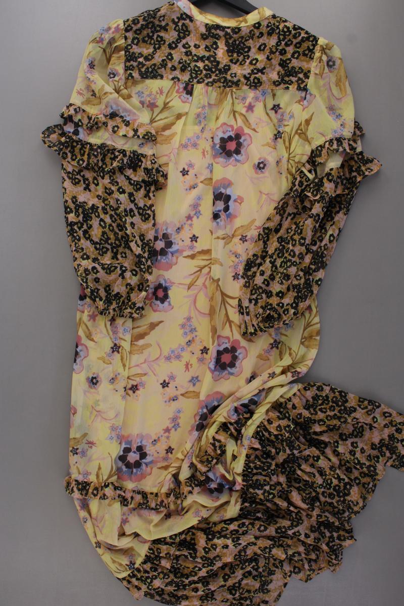 Silver Creek Chiffonkleid Gr. M mit Blumenmuster Langarm gelb aus Polyester