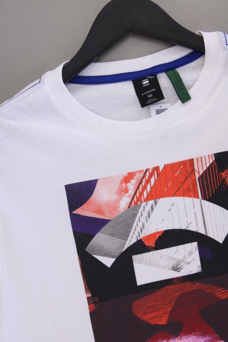 G-Star RAW Printshirt für Herren Gr. XS neuwertig Kurzarm weiß aus Baumwolle