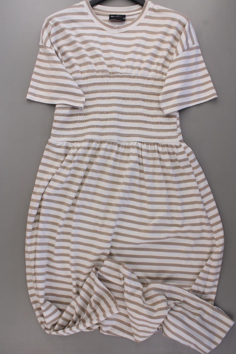 Asos Kurzarmkleid Gr. 42 gestreift creme aus Baumwolle