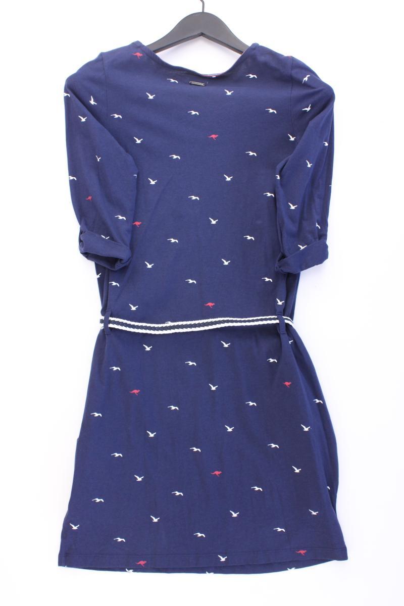 Kangaroos Kleid mit Vogelmuster Gr. 34 neuwertig 3/4 Ärmel blau aus Baumwolle