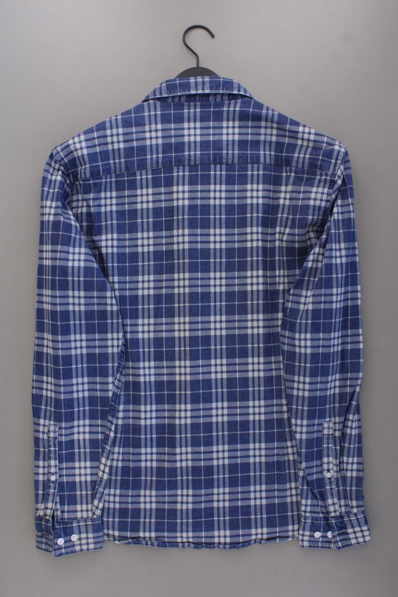 Asos Karohemd für Herren Gr. XL kariert Langarm blau aus Baumwolle