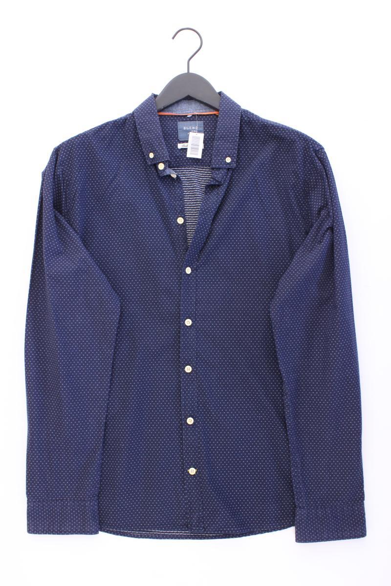 Blend Langarmhemd für Herren Gr. XL blau aus Baumwolle