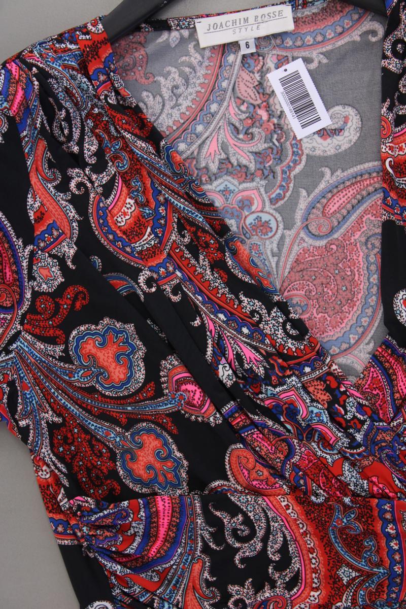 Joachim Bosse Kurzarmkleid Gr. 42 mit Paisleymuster mehrfarbig aus Polyester